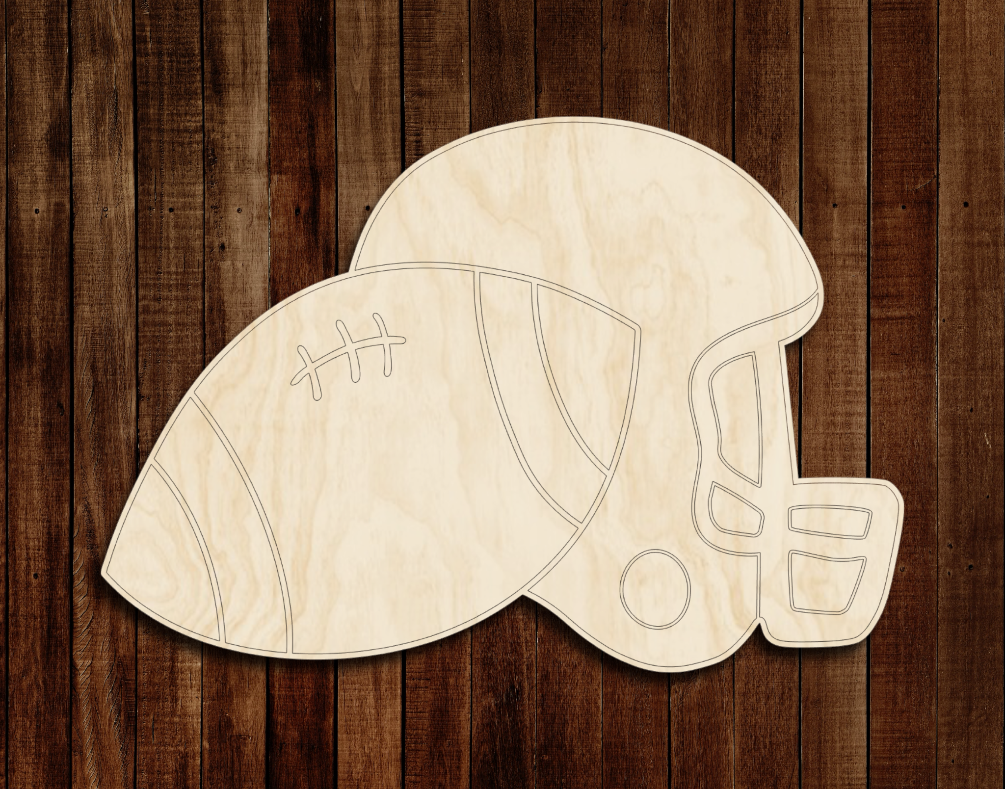 cricut football helmets Football and Helmet Unfinished Wood Shape For Door Hanger or Sign and  Wreath Attachments – The Color of Whimsy