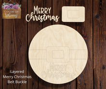 Load image into Gallery viewer, Santa Belt Layered Round 3D
