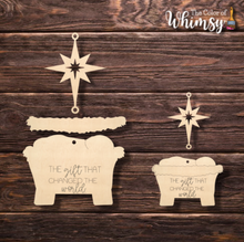 Load image into Gallery viewer, Layered Baby Jesus and Star Dangle Ornament
