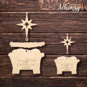Layered Baby Jesus and Star Dangle Ornament
