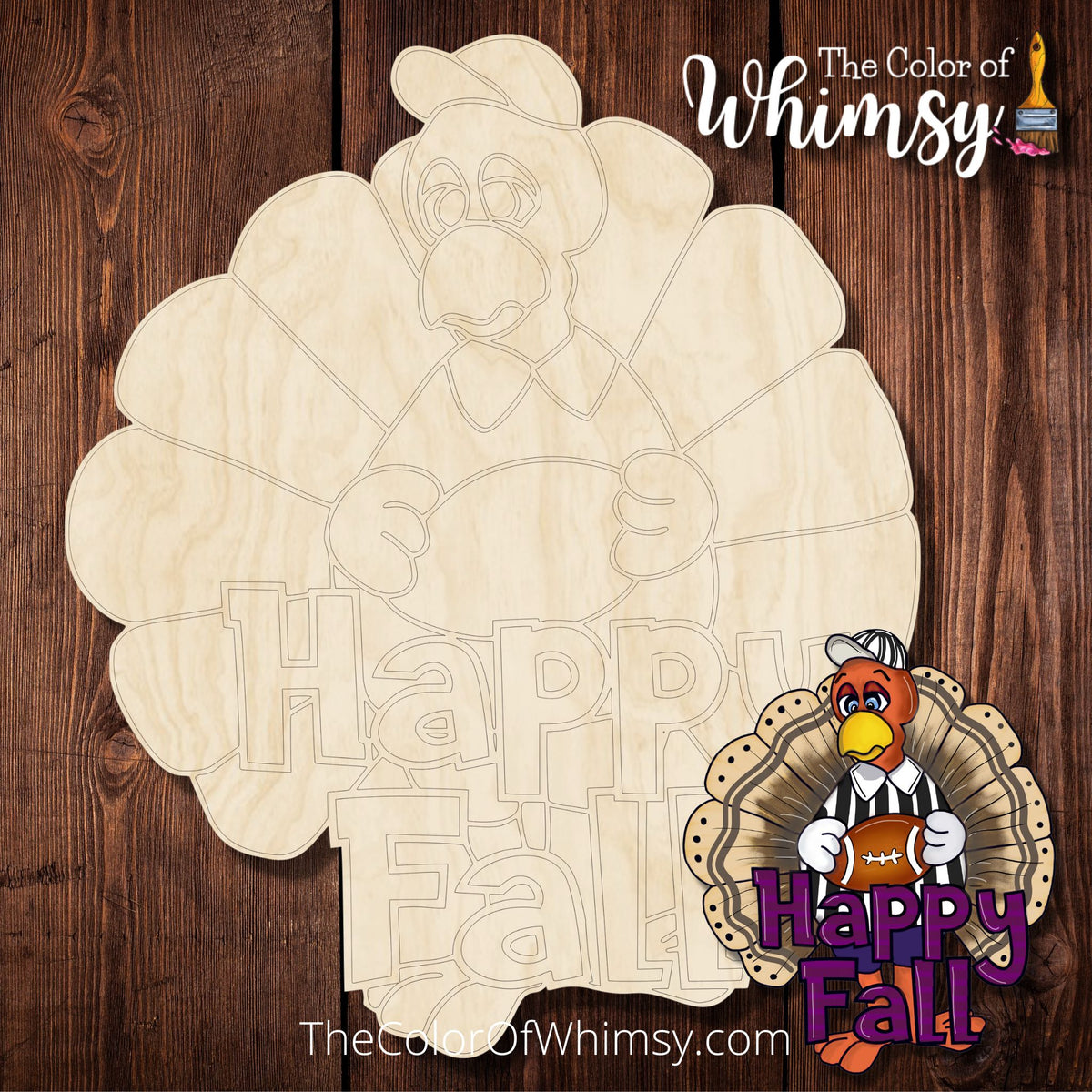 Turkey Referee Happy Fall Unfinished Wood Cutout – The Color of Whimsy