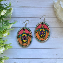 Load image into Gallery viewer, Turtle Earrings Hand Painted
