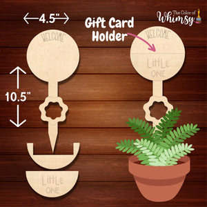 Baby Rattle Plant Stake Gift Card Holder