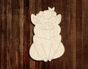 Pig with Flowers Tag