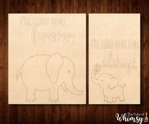 Mommy and Me Split Design with Elephants