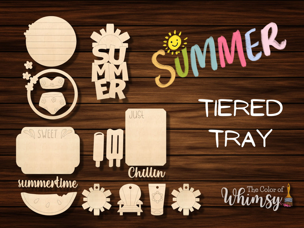 Summer Tiered Tray Set